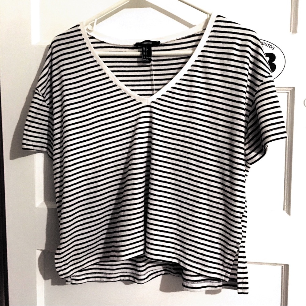 Forever 21 cropped striped top